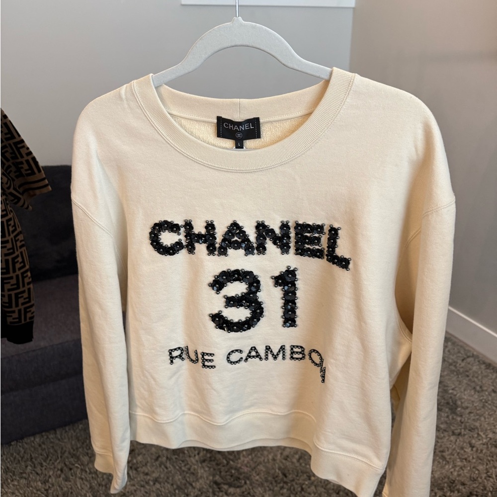 Chanel Cream Top with Black Accents